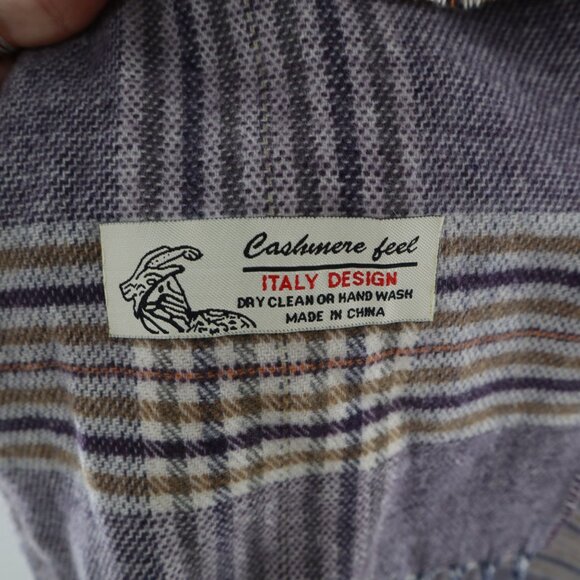 Cashmere Feel Plaid Scarf Gray Professor Academia Warm Collegiate Soft Scholar - Picture 4 of 10